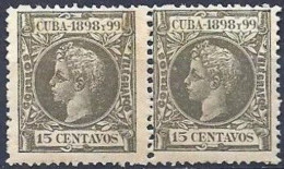 ESPAÑA  CUBA 1898 PAREJA EDIFIL 167 * . - Cuba (1874-1898)