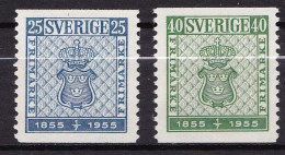 SE432A – SUEDE – SWEDEN – 1955 – FIRST STAMP CENTENARY - Y&T # 395/96 MNH - Ongebruikt