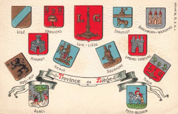 FANTAISIES - Province De Liège - Blasons - Colorisé - Carte Postale Ancienne - Sonstige & Ohne Zuordnung
