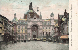 BELGIQUE - Anvers - Gare Centrale, Avenue De Keyser - Colorisé -  Carte Postale Ancienne - Antwerpen