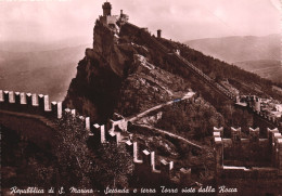 REPUBLIC OF S. MARINA SECONDA AND TERRA TORRE SEEN FROM THE ROCCA, CASTLE, MOUNTAIN,  SAN MARINO - San Marino