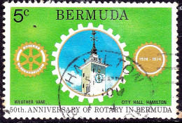 BERMUDA 1974 QEII 5c Multicoloured, 50th Anniversary Of Rotary In Bermuda SG350 Used - Bermuda