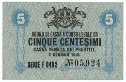 5 CENTESIMI CASSA VENETA DEI PRESTITI OCCUPAZIONE AUSTRIACA 02/01/1918 SUP - Austrian Occupation Of Venezia