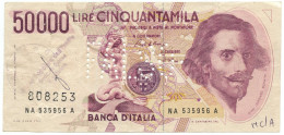 50000 LIRE FALSO D'EPOCA GIAN LORENZO BERNINI I TIPO LETTERA A 15/03/1984 BB- - [ 8] Ficticios & Especimenes