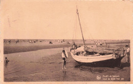 BELGIQUE - Blankenberge - Profil De Barque - Plage - Animé -  Carte Postale Ancienne - Blankenberge