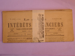 DA7 FRANCE JOURNAL  DES INTERETS FINANCIERS RR 28 DEC. 1895 ++AFFR. INTERESSANT+++ - Giornali