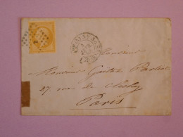 DA7 FRANCE   BELLE LETTRE   1858 PARIS  DISTRIBUTION  +N°13 LOS. BATON ++AFFR. INTERESSANT+++ - 1853-1860 Napoleon III