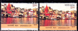 BENARAS CITY (VARANASI) - BANKS OF RIVER GANGES- WATER- TEMPLES- MASSIVE ERROR - INDIA-2016-MNH-IE-92 - Abarten Und Kuriositäten