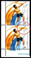 OLYMPICS- SYDNEY-2000- JAVELIN THROW- SWOOSH MISSING ERROR-INDIA-2000- ODD SHAPED-PAIR- MNH-IE-92 - Abarten Und Kuriositäten