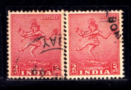 HINDUISM- ARCHAEOLOGICAL SERIES- 2ANNA-NATARAJA - ERROR-COLOR VARIETIY- SCARCE-INDIA-1949-FU-IE-94 - Induismo