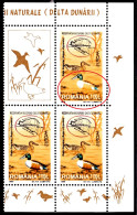 DUCKS- MIGRATORY BIRDS-Northern Shoveler(Spatula Clypeata) - BLOCK OF 4- ERROR-DRY PRINT - ROMANIA-1999- MNH-IE-95  - Canards