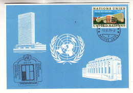 Nations Unies - Genève - Carte Bleue De 1975 - Oblit Genève - - Covers & Documents