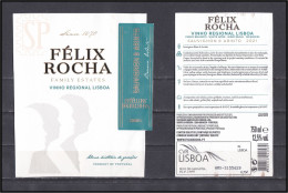 Portugal 2021 Rótulo Rótulo Félix Rocha Label White Wine Etiquette Vin Rouge Vinho Regional De Lisboa Wines - Blancs