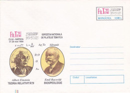 FAMOUS PEOPLE, ALBERT EINSTEIN, EMIL RACOVITA, SCIENTISTS, COVER STATIONERY, 1999, ROMANIA - Albert Einstein