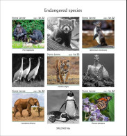 Sierra Leone 2023, Animals In Danger, Penguin, Tiger, Turtle, Elephant, Butterfly, BF IMPERFORATED - Pingouins & Manchots