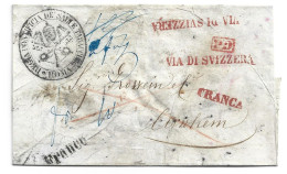 ITALY ITALIA - 1857 STAMPLESS LETTER TO NETHERLANDS - ROMA VIA SWITZERLAND TO ARNHEM - VIA DI SVIZERRA FRANCA FRANCO PD - Unclassified