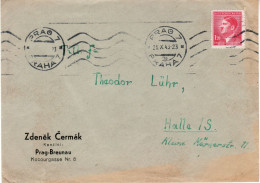 BOHEMIA & MORAVIA 1943 LETTER SENT FROM PRAG TO HALLE - Briefe U. Dokumente