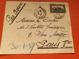 Maroc - Enveloppe De Casablanca Pour Paris Par Avion En 1937 - Réf 2215 - Cartas & Documentos