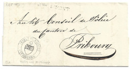 SWITZERLAND SUISSE HELVETIA - 1837 PREPHILATELY EXOFFO LETTER ROMONT TO FRIBOURG - ...-1845 Precursores