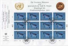 Vereinte Nationen United Nations Nations Unies UN 2001 FDC Kofi A. Annan Nobel Prize - Altri - Europa
