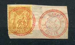 !!! TYPE SAGE N°92 CACHET A DATE DE CAVALLE ROUGE SUPERBE RR - Used Stamps