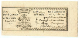 1000 LIRE CON MATRICE REGIE FINANZE TORINO REGNO DI SARDEGNA 01/01/1746 SUP- - Autres & Non Classés