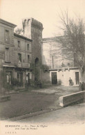 FRANCE - Gard - Remoulins - Place De L'église Et De La Tour Du Portail - J.BENP. - Carte Postale Ancienne - Nîmes