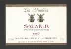 Etiquette De Vin Saumur 1987 - Les Moulins - CVS à Saint Cyr En Bourg (49) - Moulin à  Vent - Moulins à Vent