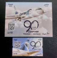 Egypt 2022 -  Stamp And D/S Of Egypt AIR, 90 Years Anniv. - MNH** - Unused Stamps