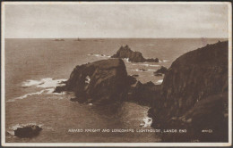 Armed Knight And Longships Lighthouse, Land's End, 1933 - First And Last House Postcard - Land's End