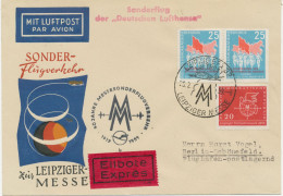 DDR 1959 Leipziger Frühjahrs-Messe Deutsche Lufthansa Ost Sonderflug „LEIPZIG – BERLIN-SCHÖNEFELD“ Als Eilbote-/Express - Correo Aéreo