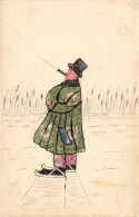 Représentation De Timbres - Illustrateur - Découpage - Homme Qui Fume Le Cigare -  Carte Postale Ancienne - Briefmarken (Abbildungen)