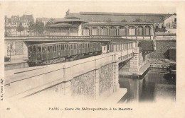 France - Paris - Gare De Métropolitaine à La Bastille - Train  -  Carte Postale Ancienne - Stations, Underground