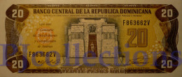 DOMINICAN REPUBLIC 20 PESOS ORO 1992 PICK 139a AU - Dominicaine