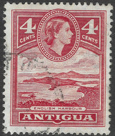 Antigua. 1953-62 QEII. 4c Red Used. Mult Script CA W/M SG 124 - 1858-1960 Colonia Britannica
