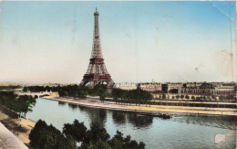 FRANCE - Paris - La Tour Eiffel Et La Seine - Colorisé - Carte Postale Ancienne - Tour Eiffel