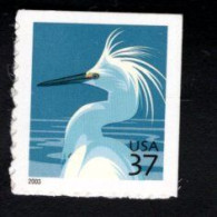 1854497787 2003 SCOTT 3830D (XX) POSTFRIS MINT NEVER HINGED - FAUNA - BIRD - SNOWY EGRET -RIGHT & UPPER SIDE IMPERF - Rollen (Plaatnummers)