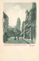 BELGIQUE - Flandre Occidentale- Bruges - Rue Des Pierres Et La Cathédrale Du St.Sauveur - Animé - Carte Postale Ancienne - Brugge