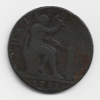 T54  -  GRAN BRETAÑA - JOHN WILKINSON IRON MASTER CONDER TOKEN 1791  Warwickshire GB - COPPER HALF PENNY - Other & Unclassified