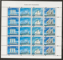 POLAND MNH ** 3366-3369 En Feuille Dentelé à Droite Et à Gauche VOILIER VOILIERS FREDERIC CHOPIN.BATEAU BATEAUX - Fogli Completi