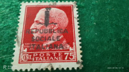 İTALYA-1944 -45 -  .   75 CENT      USED  SÜRSAJED - Oblitérés