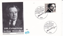 Germany 100 Geburtstag Arhur Honegger FDC 15-10-1992 - 1991-2000