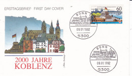 Germany 2000 Jahre Koblenz FDC 09-01-1992 - 1991-2000