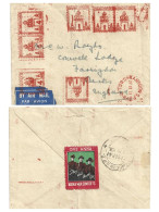 MYANMAR BURMA - BRITISH COLONIES UK GREAT BRITAIN - RARE CINDERELLA VIGNETTE WWII WAR FUND ON AIRMAIL COVER RANGOON 1941 - Birmanie (...-1947)