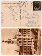 ROMANIA : 1952 - STABILIZAREA MONETARA / MONETARY STABILIZATION - POSTCARD MAILED With OVERPRINTED STAMPS - RRR (am356) - Briefe U. Dokumente