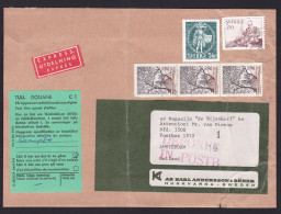 Sweden: Parcel Fragment (cut-out) To Netherlands, 1977, 5 Stamps, Customs Declaration, Cancel Drop In PO Box (damaged) - Cartas & Documentos