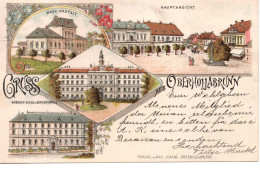 Gruss Aus Ober Hollabrunn - Bad Anstalt - Hauptansicht - Mädchen Volks U. Bürgerschule - Style Litho - Hollabrunn