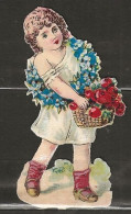 Découpis Enfant Portant Des Fleursr Année 1899 A 1900 - Kinder