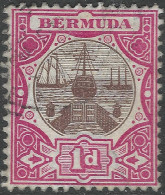 Bermuda. 1902-3 Dry Dock. 1d Used. Crown CA W/M SG 32 - Bermuda