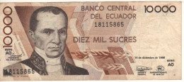 Ecuador 10'000  Sucres  P127e   Dated 14.12.1998   ( Vicente Rocafuerte +  Independence Monument, Quito At Back ) - Equateur